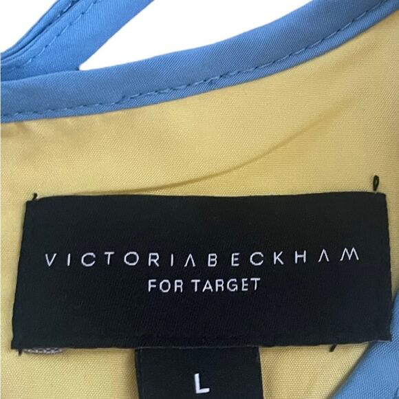 Victoria Beckham Dress Kids Girls Large Yellow Blue Striped Mini Ruffle Textured - Picture 14 of 14